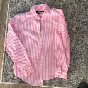 Ralph Lauren Pink and White Striped Blouse